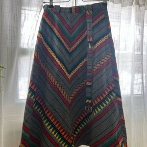 Multicolor Vintage 70’s Chevron Patterned Skirt